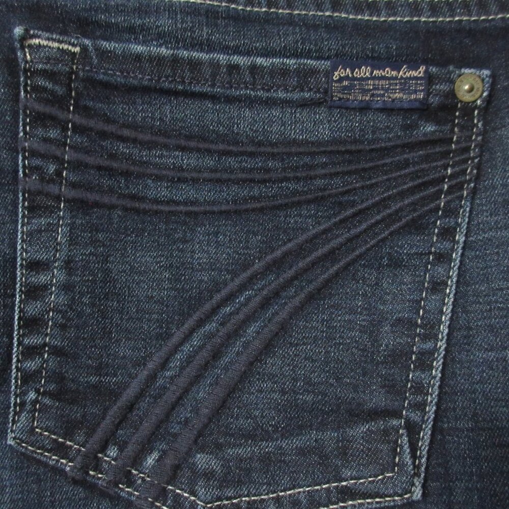 NWT 7 For All Mankind Dojo '7' Pocket Distressed Trouser Flare Jeans 31 x 34 ½ - Picture 6 of 7